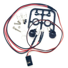 1 Juego de Luz de Techo de Coche RC, Portaequipajes, Kit de Foco LED para SCX24 1/24 1/12 1/16, Accesorios Redondos para Coche RC