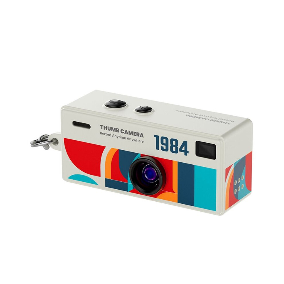 Keychain Camera With 32G 0.96" Retro Action Camera Support Memory Card 1080P Small Camcorder Video Recorder White 4711024390096