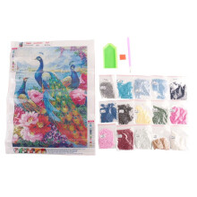 Runde Diamant Voll Diamant Diamant Malerei Set Wohnen Zimmer Essen Zimmer Dekoration Malerei Pfau und Blume