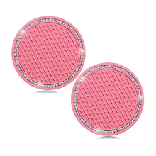 2Pcs  Bling Car Cup Holders Rhinestone Car Anti Slip Insert Cup Mat Drink Coasters Crystal Vehicle Accessories