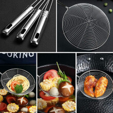 Colher Skimmer, 4 Unidades de Aço Inoxidável, Colher Skimmer, Colher de Donut, Colher Skimmer para Fritadeira de Cozinha