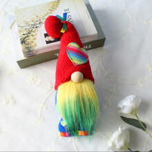 Love Heart Rainbow Gnome Dwarf Doll Top Hat Plush Doll Faceless Elf Toy Gnomes Gonk Ornaments for Home Decoration