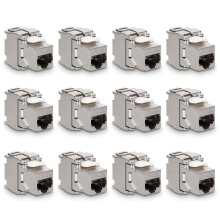 Module Jacks - 12 Piece CAT6A Shielded  Jack RJ45 Cat 6A Ethernet Module 10 Gbit with Metal Housing