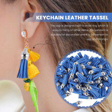 100Pcs Keychain Tassels Faux Suede Leather Tassel Pendants Keychain Decoration for DIY Crafts Making Supplies ()