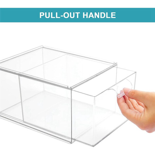 2 Pack Stackable Makeup Organizer Storage Drawers, Acrylic Bathroom Organizer, Clear Plastic Storage Box 2