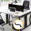 Cable Management Kit, Height-Adjustable Desk Four-Entry Round Cord Storage Box (White) 2