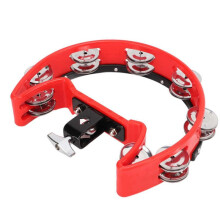 Half Moon Music Hand Bell Percussion Instrument Accompagnement Hand Hochet Percussion Instrument PièCes Tambourin, Rouge