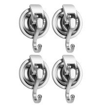 4Pack Pesado Ventosa um VáCuo Cabide de Coroa Ganchos Plish Banhados um Prata ReutilizáVeis Sem PerfuraçãO para Toalha