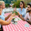 3 Pcs Fitted Tablecloth for Table,Stretch Waterproof Elastic Vinyl Picnic Table Cover with Flannel Backed Lining(Red) 2