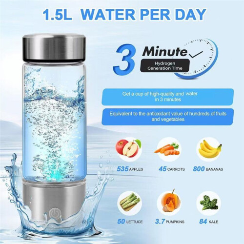 Bouteille D'Eau à Hydrogène Portable, 473 Ml, Rechargeable, pour , Maison, Bureau. 2