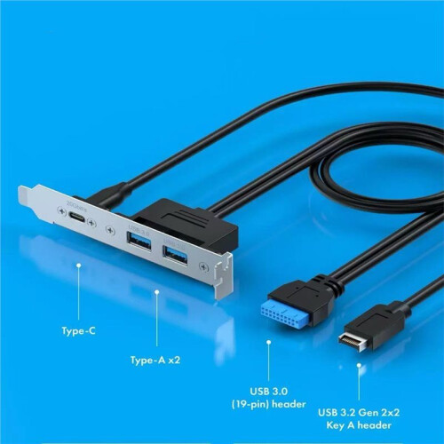 20Gbps USB3.2 Gen2x2 Front Panel Adapter, USB-C and USB to USB3.2 Type-E Key-A 20Pin and 19Pin USB Connectors 1