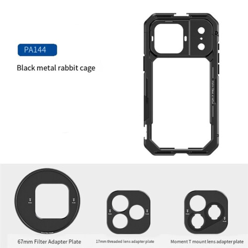 For  17 Pro Max Metal Rabbit Cage Quick Release Video Rig with 67mm Filter  Stabilizer Cage Expansion 1
