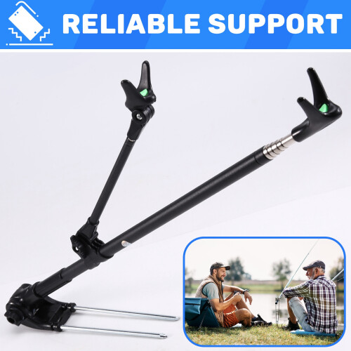 Support de Canne à Pêche Télescopique Épais à Double Usage, 2,4 M 2