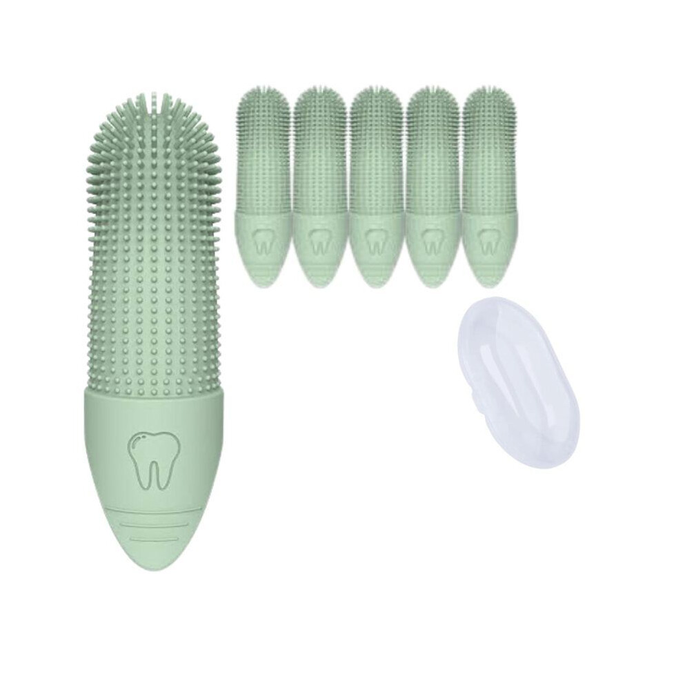 Saudism 6Pcs Dog Toothbrush Finger Soft Silicone Bristles Dog Finger Toothbrush Finger Brush For Dogs Teeth Cleaning