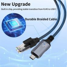 USB Type C to RJ45 Ethernet Adapter 1000Mbps Gigabit Network Cable USB C to RJ45 Gigabit LAN Network Cable