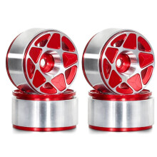 4pcs 1.0inch Metal Beadlock Wheel Hub Wheel Rim for 1/18 1/24 RC Crawler Car TRX4M Upgrade Parts Accessories Red