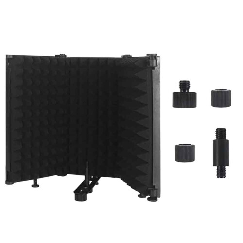 Microphone Isolation Shield Mic Shield Pieghevole con Triplo Isolamento Acustico M3 Custodia In Plastica