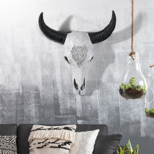 Ox- Wall Hanging Sculpture Skull Bull Statue Retro Decorative Article Animal Living Room Decoration