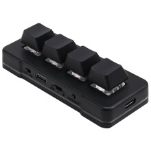 MK424Pro 4-Key Customized Keyboard+Mechanical USB+BT+2.4G Connection for Office Game Multimedia Black