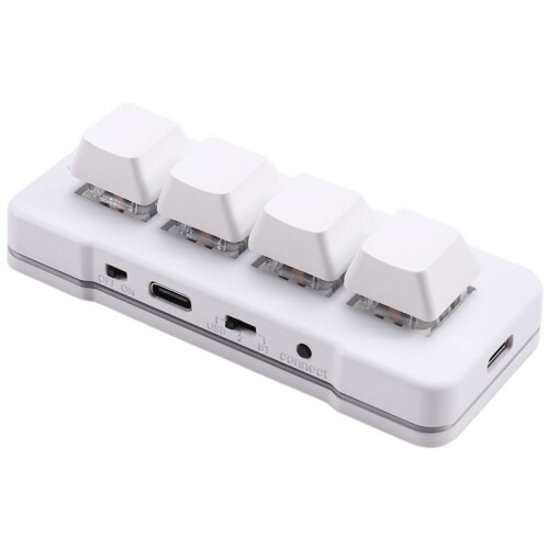 MK424Pro 4-Key  Customized Keyboard+Mechanical   USB+BT+2.4G Connection for Office Game Multimedia White
