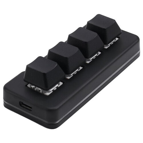 MK424Pro 4-Key  Customized Keyboard+Mechanical   USB+BT+2.4G Connection for Office Game Multimedia Black 2