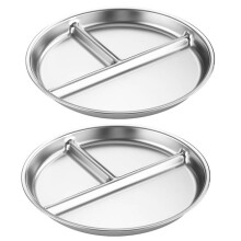 RVS Dinerbord Serveerschaal Snackschaal Voedsel Verdeelde Schalen Lunchcontainer voor Kantine Keukengereedschap
