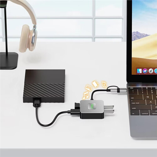 USB 3.2 Hub USB C Hub USB-C/USB-A Naar 10 Gbps USB 3.2  4-Poorts USB Hub 2xUSB3.2 + 2xUSB-C3.2 Dockingstation USB-Adapter