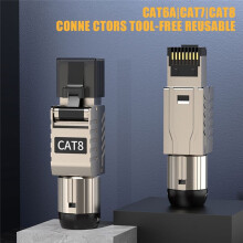 1Pcs RJ45 Cat6A Ethernet Cable Connectors RJ45 Metal Tool Free Easy Termination Plug 2000MHz 40G LAN Cable 22AWG - 24AWG