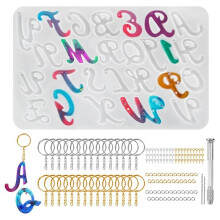 Letter Keychain Mold with Holes, Large Letter Mold Resin for Epoxy Resin and Accessories for Keychain Making