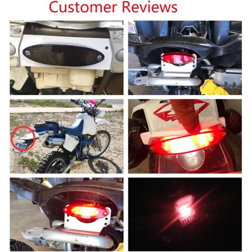 Motorcycle Taillight Universal Brake Stop Light ATV UTV Tail Light LED License Plate Light