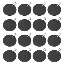 16Pcs Metal Stamping Blanks, 30mm Round Stamping Name Tags Blanks Metal Plate with Hole, Dog Tags Black