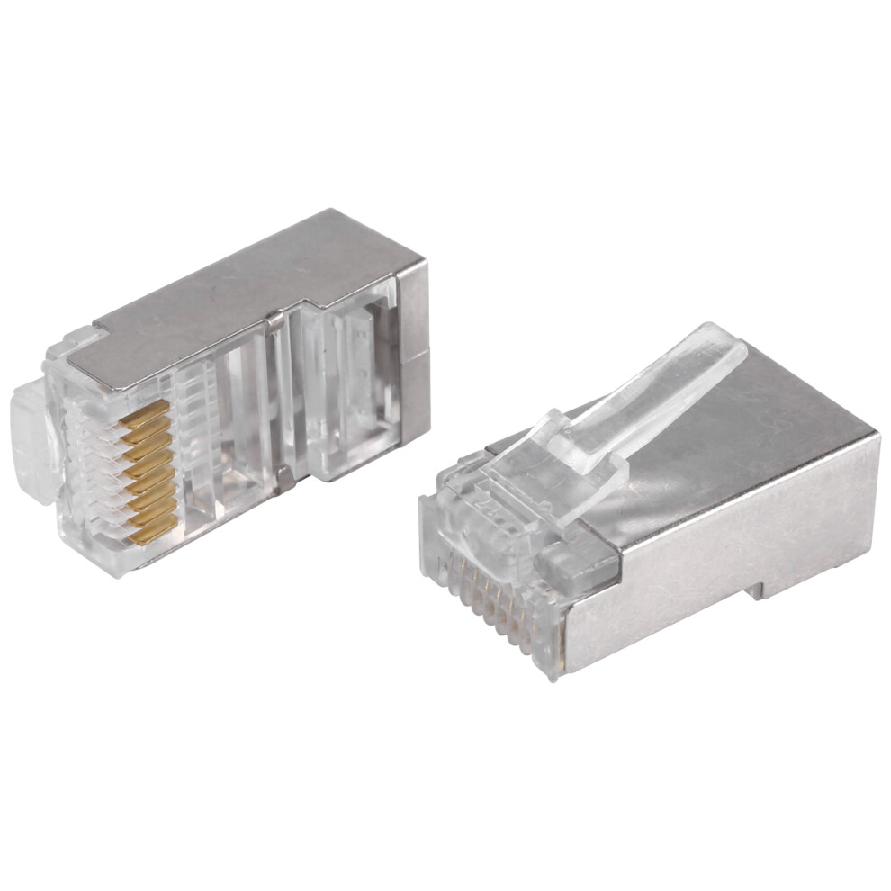Shielded Rj45 Connector Cat5e Cat6 Crimp Ethernet Connector Stp 8P8c Modular Crystal Plugs 100 Pieces 6032760038980