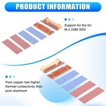 Pour M.2 NGFF Dissipateur Thermique pour Disque Dur à Semi-Conducteurs Ultra Fin Refroidisseur de Radiateur en Cuivre Pur pour M2 NVME NGFF 2280 PCIE