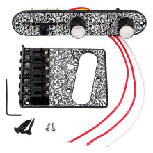 Ensemble de Fentes de Ramassage de Pont de Selle de Guitare ÉLectrique en MéTal pour les Remplacements de Guitare Telecaster, Noir