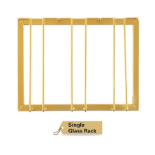 3 Rows Wine Glass Rack Under Cabinet Stemware Holder Iron Wine Glass Organizer Glasses Storage Hanger for Bar Kitchen
