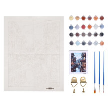Paint By Numbers Kit di Pittura Acrilica DIY per Bambini e Adulti 40X45Cm Notte Silenziosa con 3 Spazzole