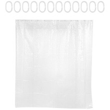 Revestimiento de Cortina de Ducha de EVA Transparente Cortina de BañO Cuadrada de Agua Transparente 3D Impermeable en 71 Pulgadas X 79 Pulgadas, 12