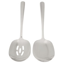 Serving Spoons Set, 10 Inch Slotted Spoon and Serving Spoon, Spoons Silverware, Cooking Spoon, Pasta Spoon,Pack of 2