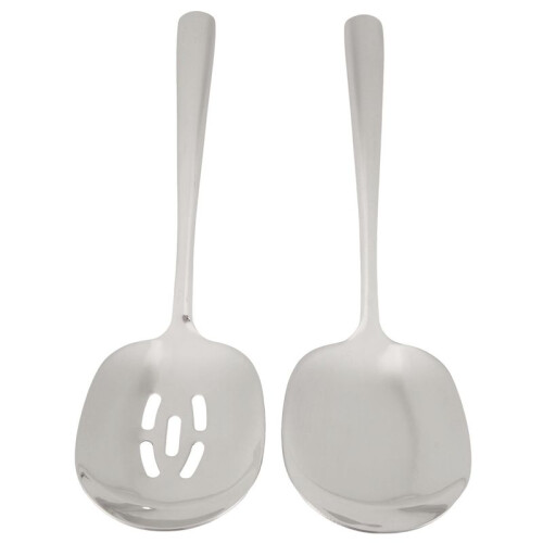 Conjunto de Colheres de Servir, Colher com Fenda de 10 Polegadas e Colher de Servir, Colheres de Talheres, Colher de Cozinha, Colher de Macarrão,