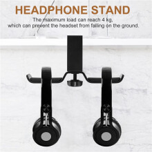 Dubbele Hoofdtelefoonstandaard Onder Bureau, Universele Pc-Gamingbureaukoptelefoonhanger, 360 Graden Draaibaar, Rek voor Oortelefoonmontage