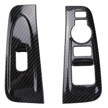 2Pcs ABS Carbon Fiber Window Armrest Trim Cover for Grand Starex H1 2019 2020 Car Interior Accessories