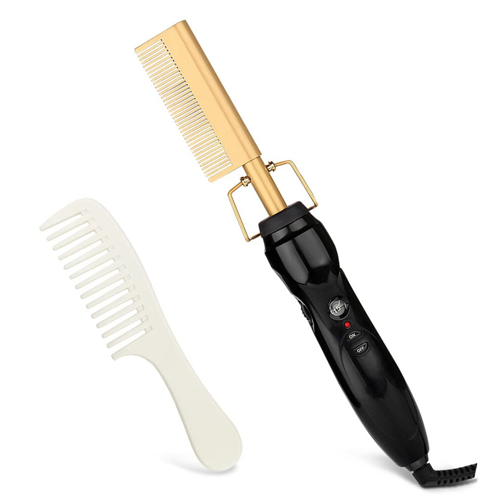 Hot Comb Ceramic Heated Hair Straightening Brush for Hair and Beard with Fast HeatUp 5 Settings