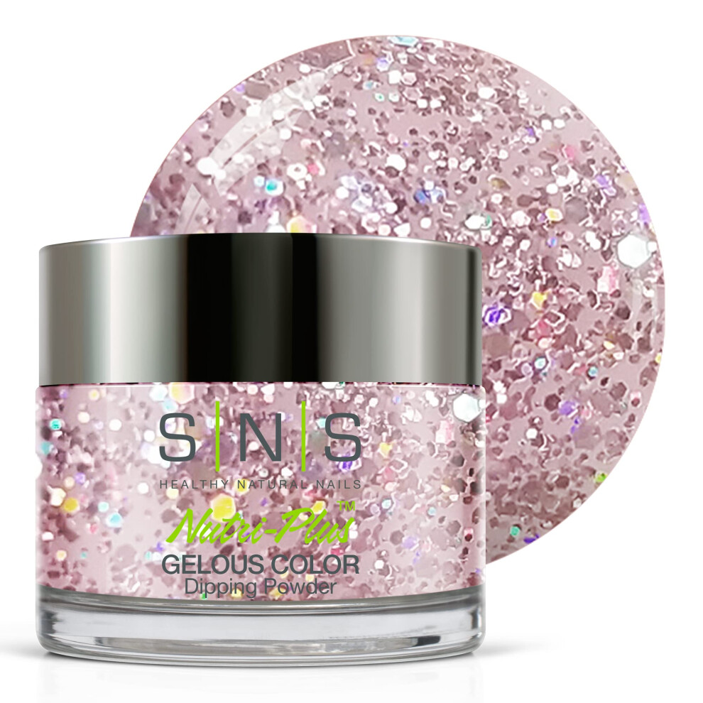 Sns Healthy Natural Lavender Sns Nail Dip Powder, Gelous Color Dipping Powder - Australian Galah (Natural, Nudes/, Glitter) - Long-Lasting Dip Nail Color Lasts Up To 14 Da