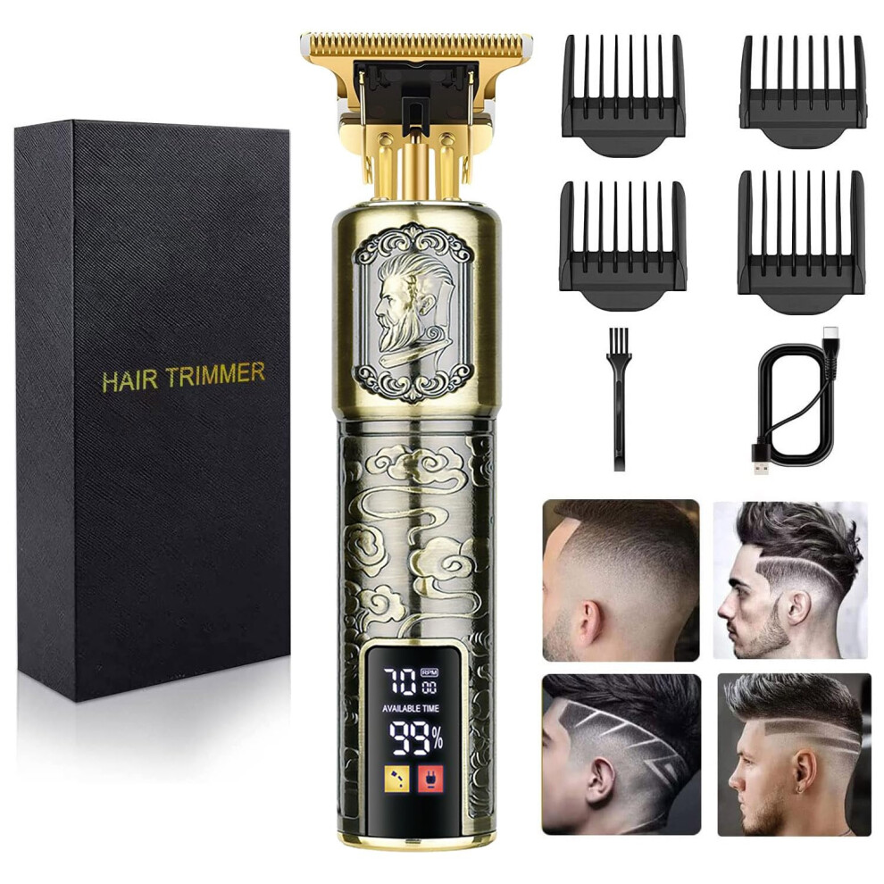 Hilandkom Hair Clippers For Mens Cordless Hair Trimmer T-Blade Trimmer Professional Haircut & Grooming Kit Rechargeable Clippers Hair Trimmer Shaver Cutting Kit