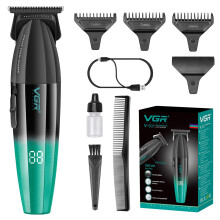 VGR 906 Fresh Fade Professional Hair Trimmer, 9000rpm Zero Gapped Beard Trimmer for Men, DLC T-Blade Cordless Hair Clipper/Trimmer for Barbers and USB