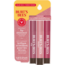 Burts Bees Lip Shimmer Nude Collection; Luminescent Color; High Impact, Instant Moisture; with Shea and Cocoa Butters; 100% Natural Origin; 3 Warm Sha