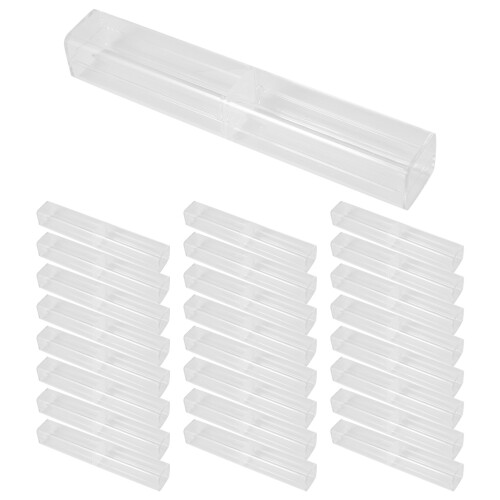 25Pcs Plastic Clear Pen Case Gift Empty School Office Collection Set Pen Container Storage for Father's Day 's Day