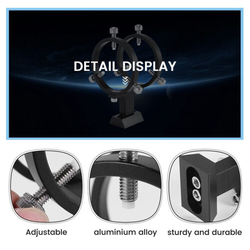 Adjustable Pointer Finderscope Bracket 6-Point Guidescope Rings Mount Astronomical Telescope,65mm(33mm-64mm) 2