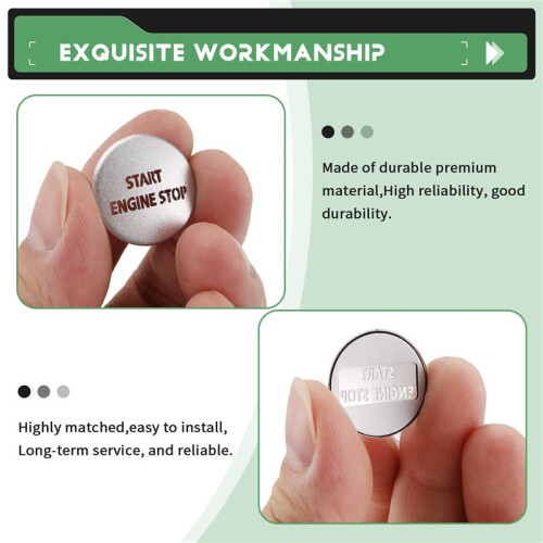 Engine Start Stop Push Button  Sticker Cover for LR4  4 &   Sport 2010-2013, Silver 2