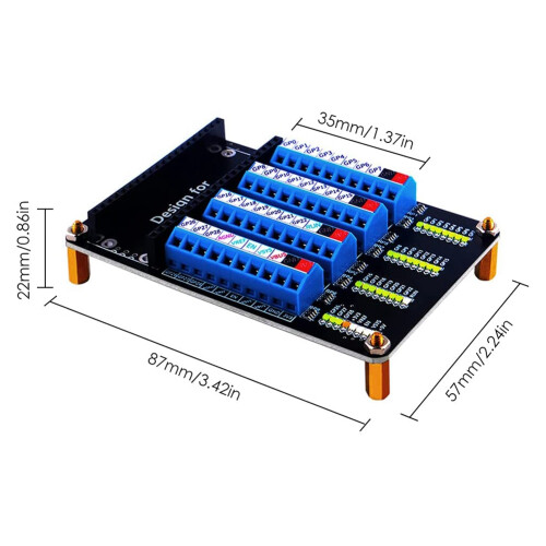 Screw Terminal Expansion Board,Screw Terminal Block Breakout Module Board with LED for Raspberry Pi 1